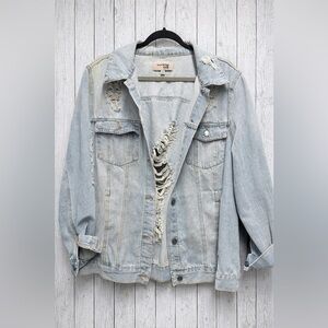 Light Blue Distressed Denim Jacket